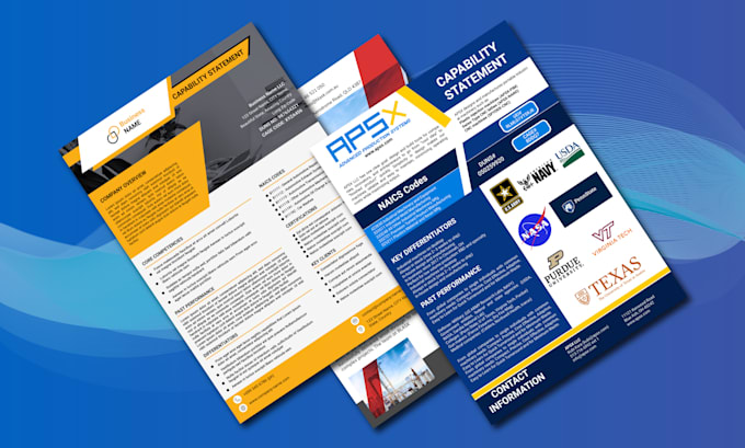 create government capability statements with professional