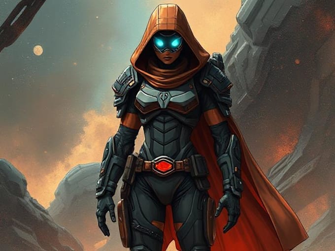 sci fi character illustration or sci fi character