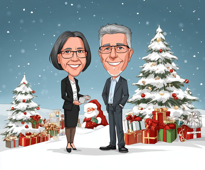 draw christmas cartoon caricature