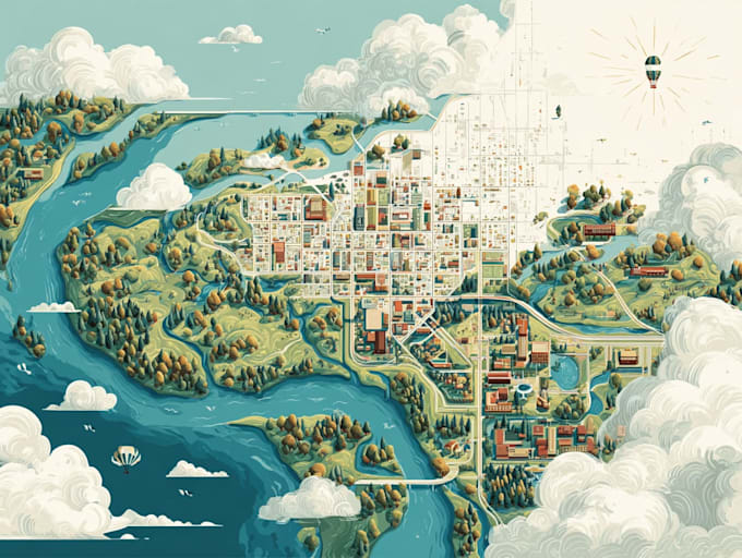 illustrate a creative vector map illustration