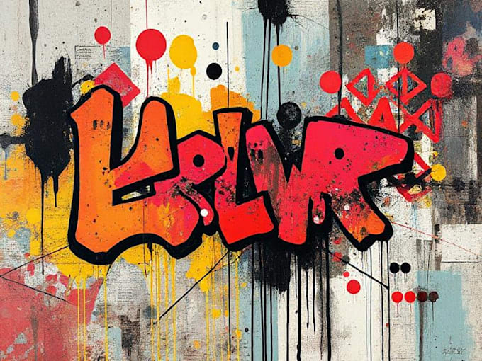 manually design graffiti wall art canvas