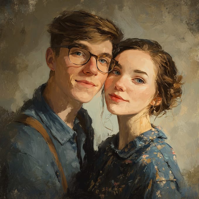 draw a romantic family couple portrait