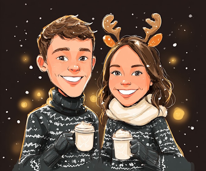 draw christmas cartoon caricature