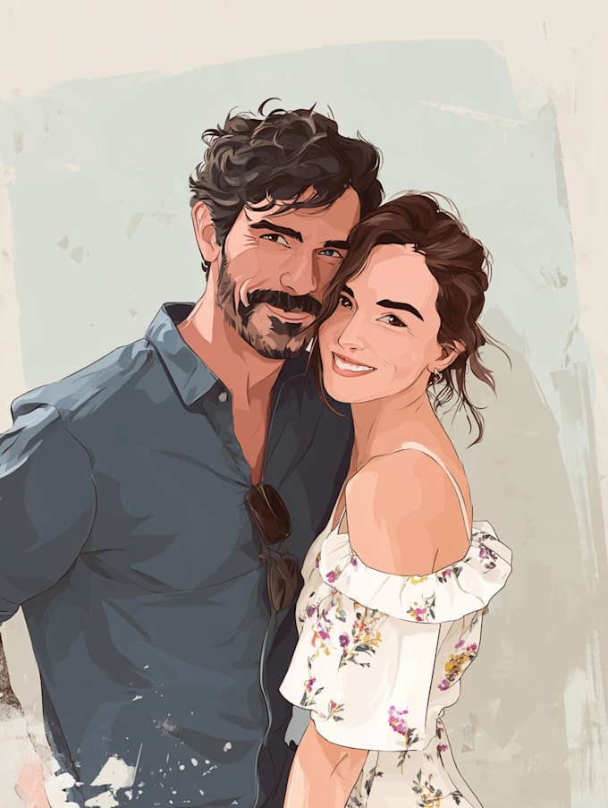 paint custom couple portrait