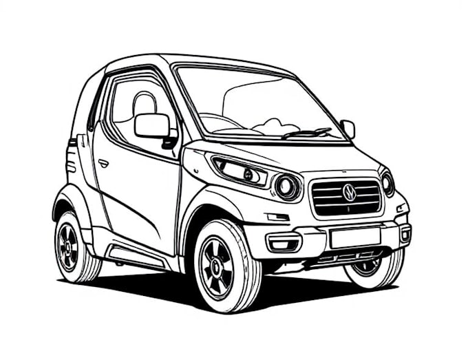 draw simple line art illustration any vehicle