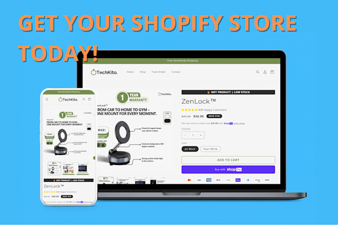 build a branded shopify dropshipping or ecommerce store