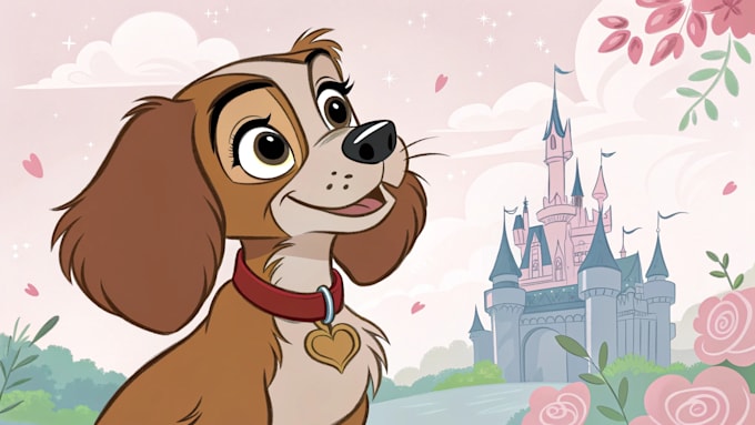 pet portrait into cute disney style