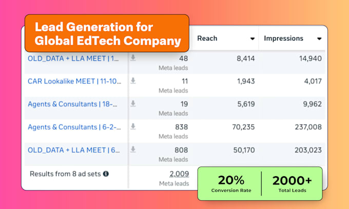 set up facebook and instagram ads for leads and sales