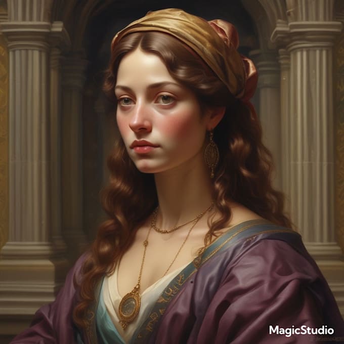 do renaissance art oil painting digital portrait
