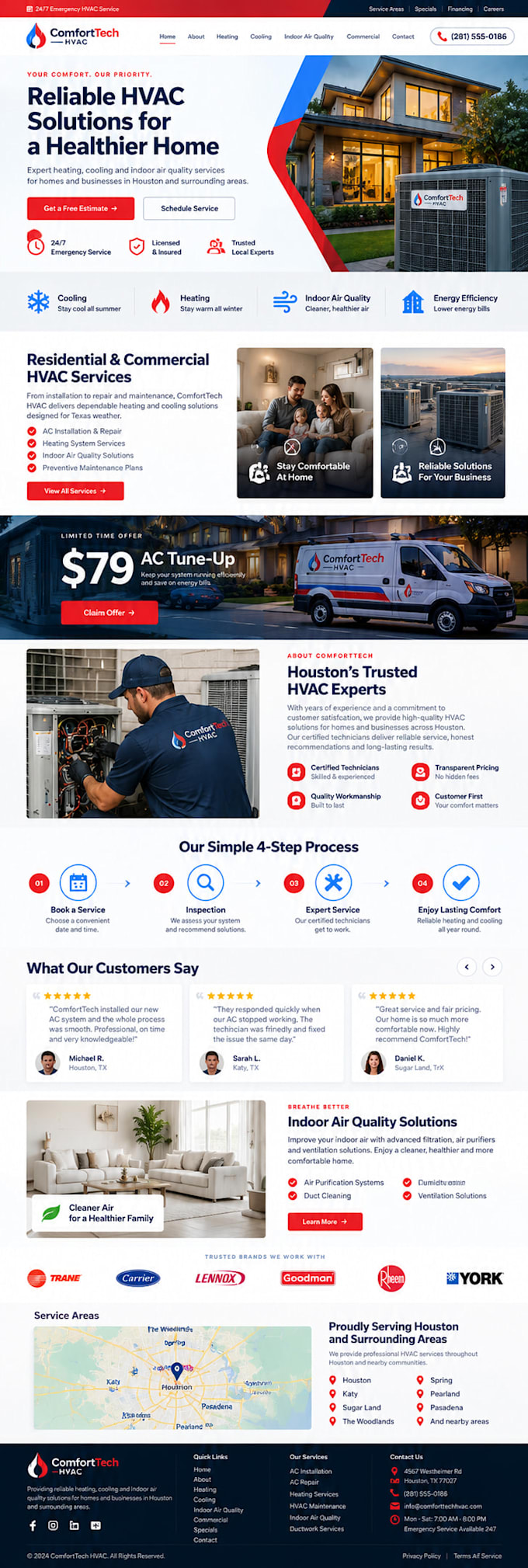 design a professional plumbing, hvac, roofing or contractor website