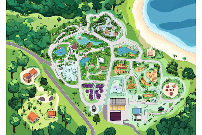 design vector maps, event maps, fantasy festival maps