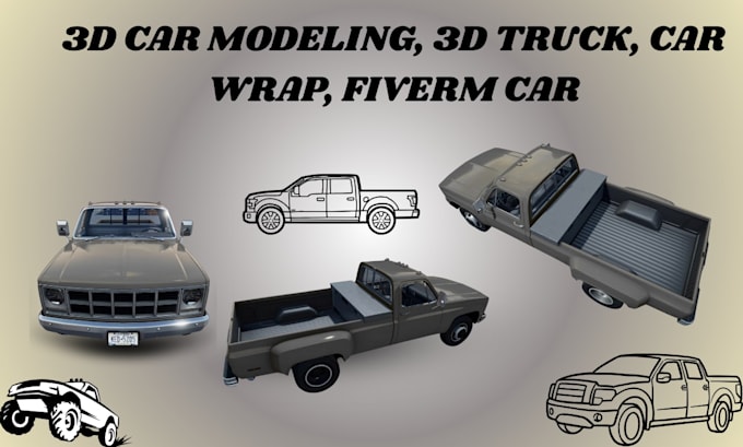 design 3d car model, truck model for fivem server and game development