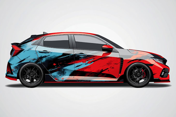 draw a creative vehicle wrap, car wrap