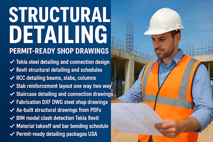 do teskla revit steel detailing shop drawing slab stair connection permit usa