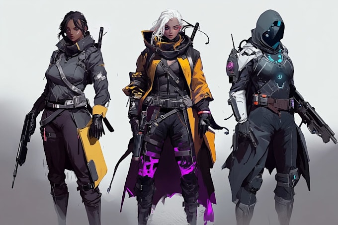 do cyberpunk and retro aesthetic characters