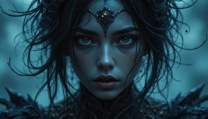 paint a dark fantasy portrait