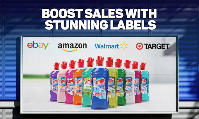 design modern household product labels, wraps or packaging