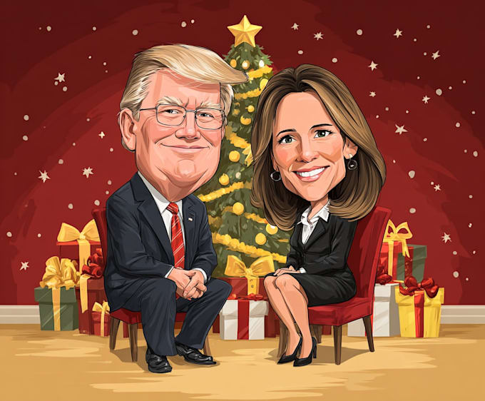 draw christmas cartoon caricature