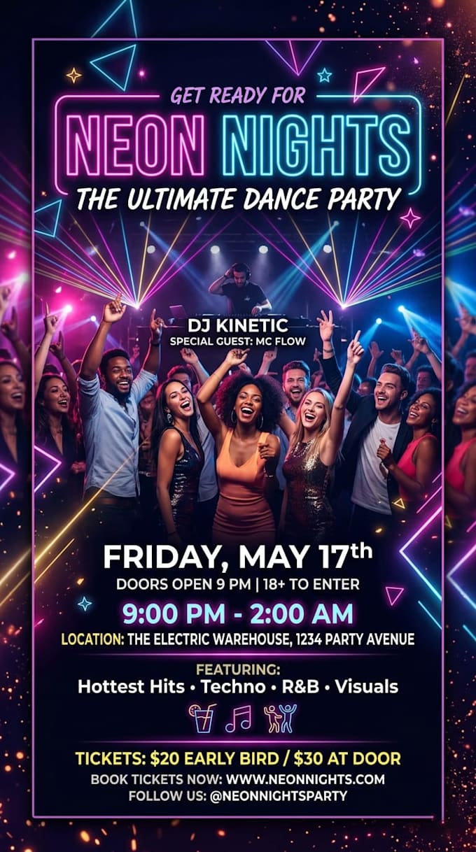 design birthday and party flyer