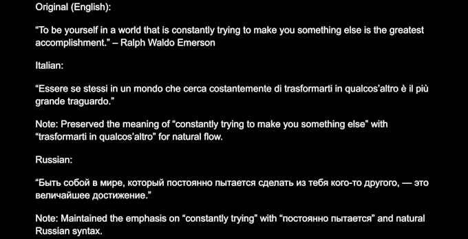 translate your text or transcript