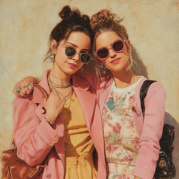 create a character art and friendship portrait