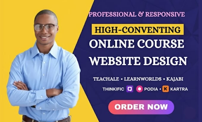 design a high converting teachable, learnworlds, and kajabi course