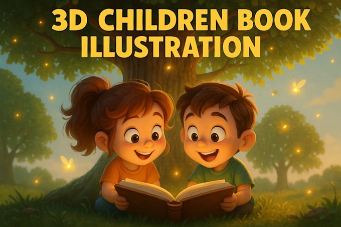 create storybook illustrations for children with cover