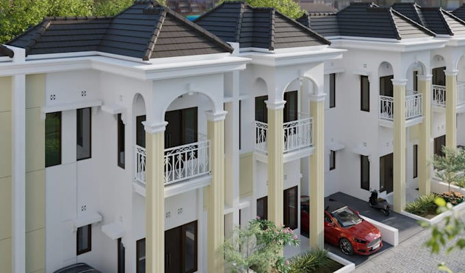 build 3d architecture house exterior,site plan map, interior rendering,landscape