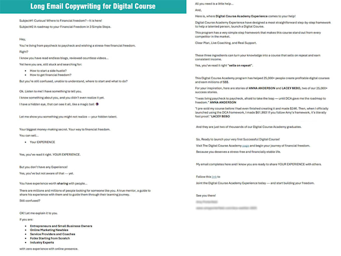 write email copy and email sequences for your email campaign