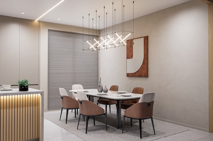 design modern modular kitchen in 24 hours with realistic 3d render