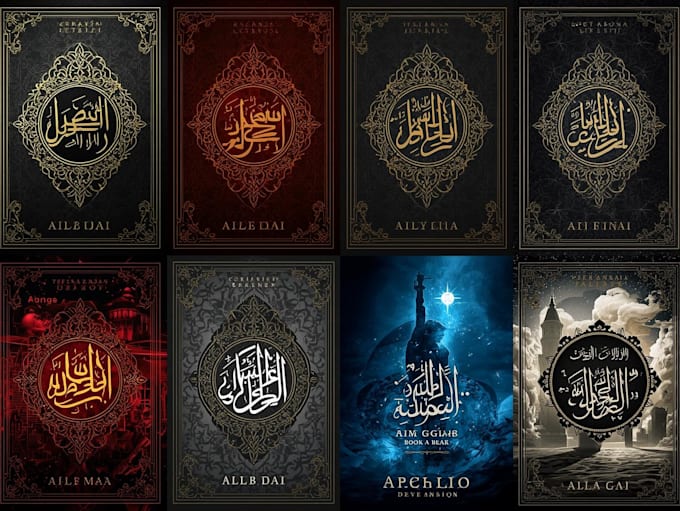 design an awesome islamic book cover, arabic book cover