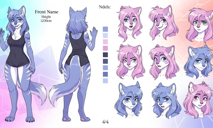 furry reference sheet design furry art fursona fursuit reference sheet