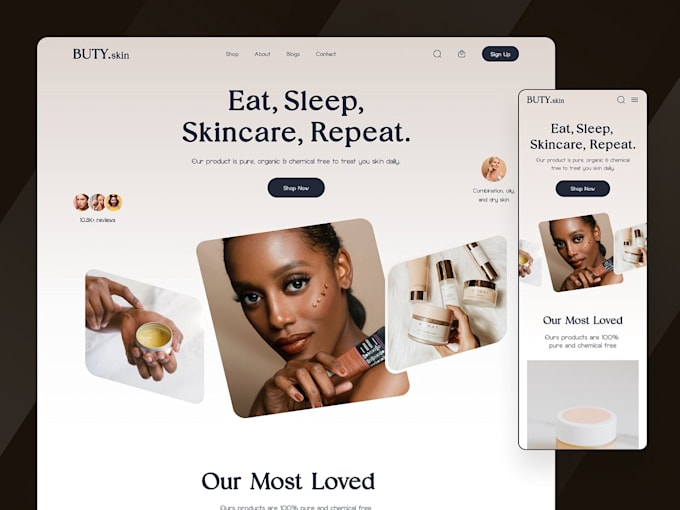 create beauty website, skincare, salon, cosmetic, spa website