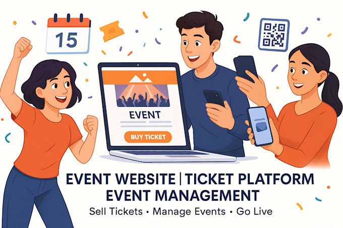 build event website, event ticket website, event management website, eventbrite