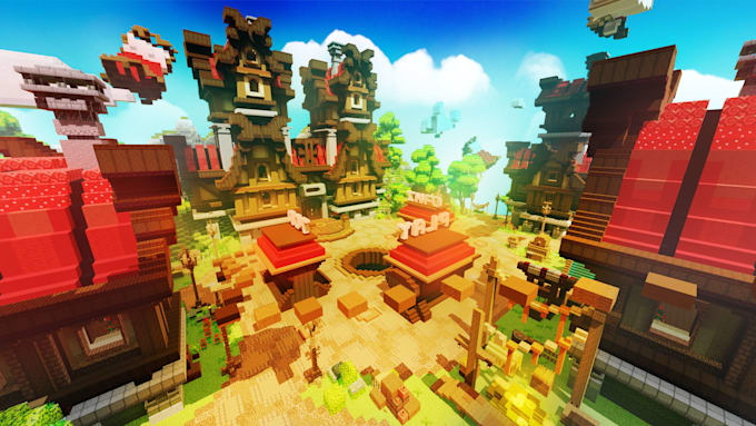 make a cool render of your minecraft hytale or roblox build