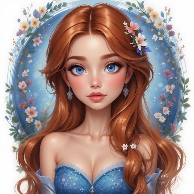 create a beautiful disney style portrait