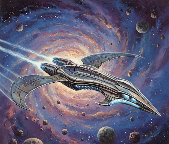 drawing a sci fi spaceship art