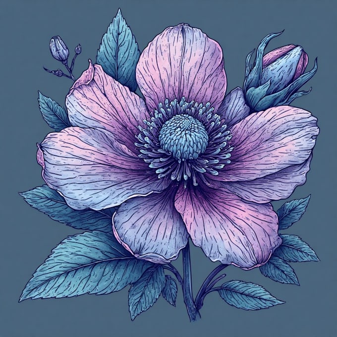 draw realistic botanical illustration