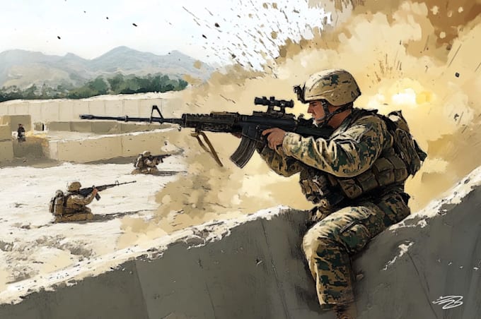draw military themed illustrations for you