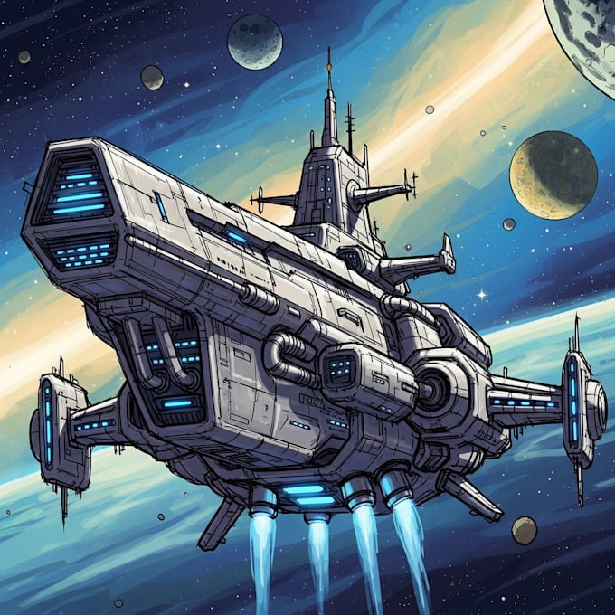 create a sci fi spaceship design
