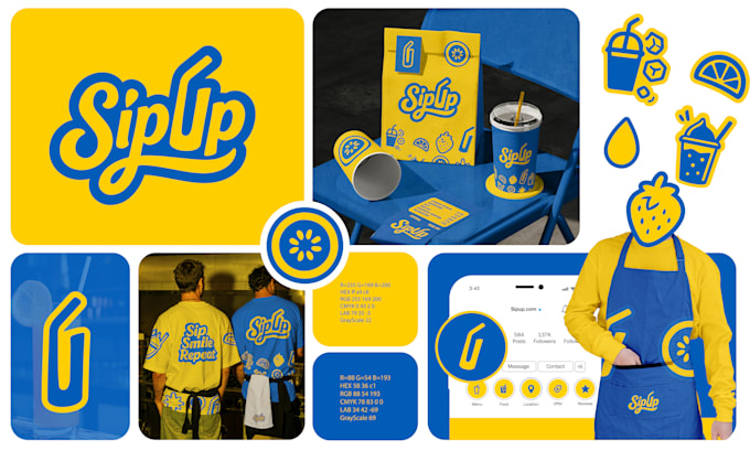 do fast food logo, restaurant branding with brand book