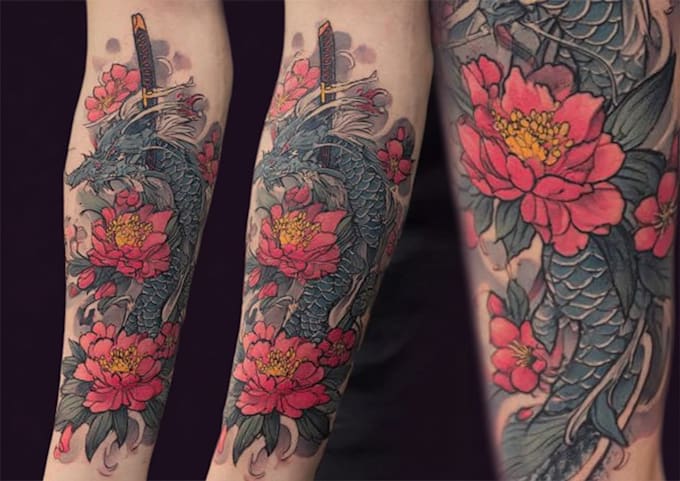 create  japanese tattoo designs with cultural depth