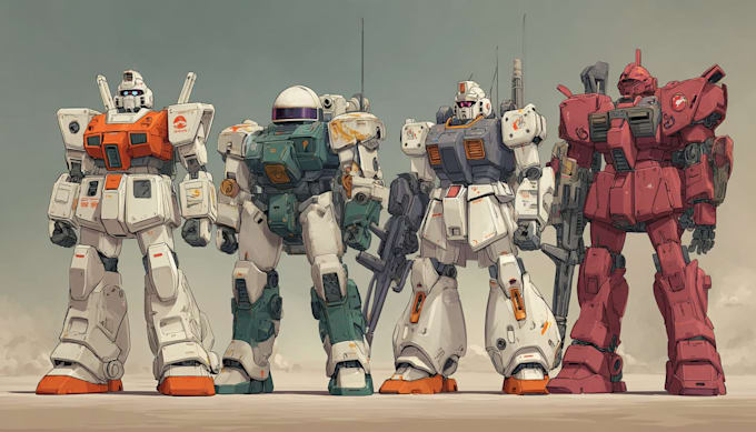 design original futuristic mecha with sharp details