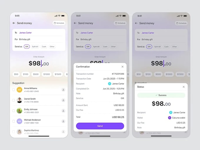 fintech app, wallet app, payment app, crypto wallet app, bank app