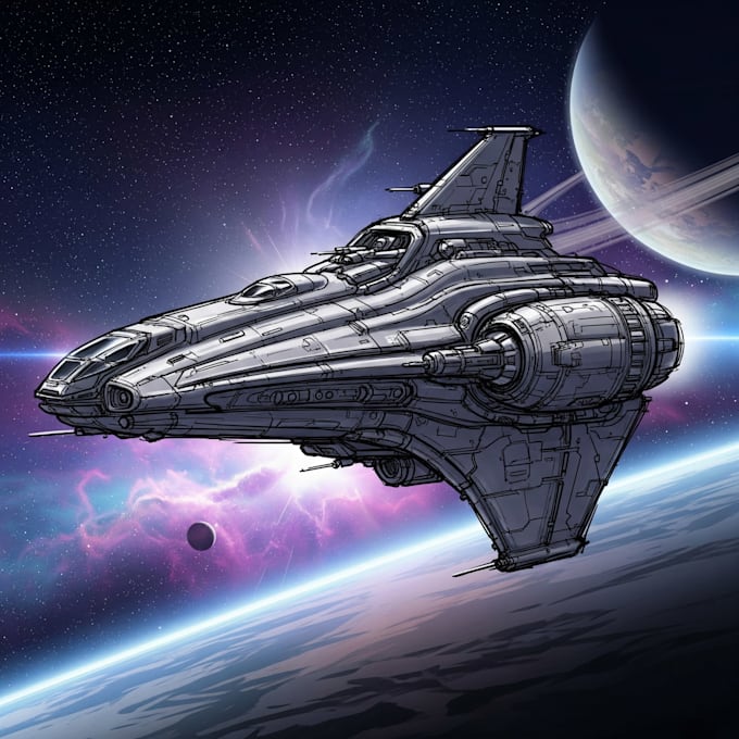 create a sci fi spaceship art