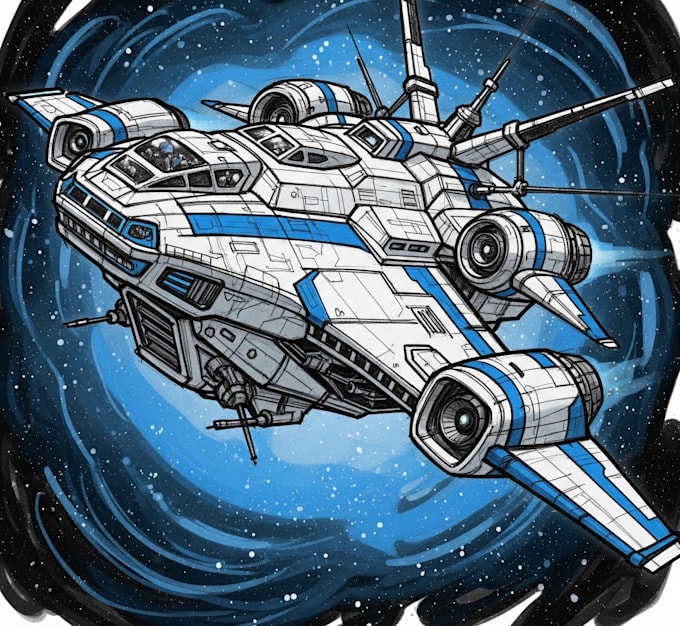 draw a sci fi spaceship art