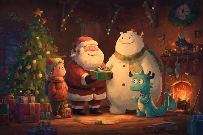 draw christmas cartoon caricature