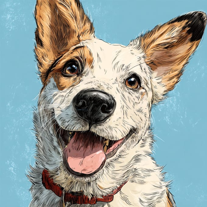 design a pet portrait into cartoon vector