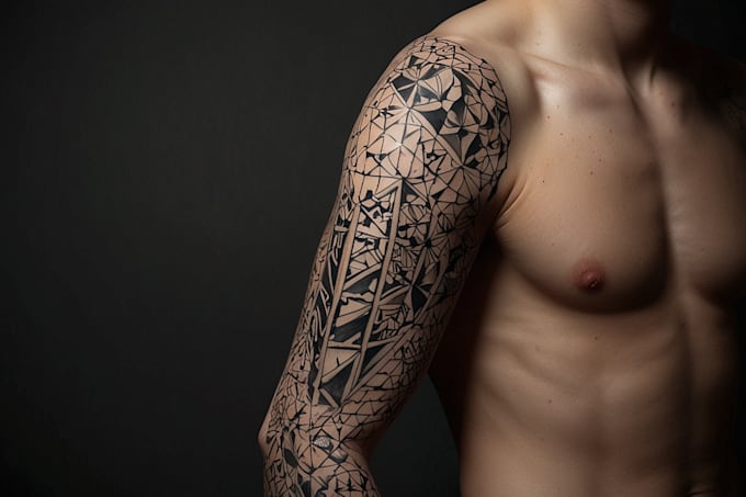 unique custom linework tattoo design minimalist, fine line