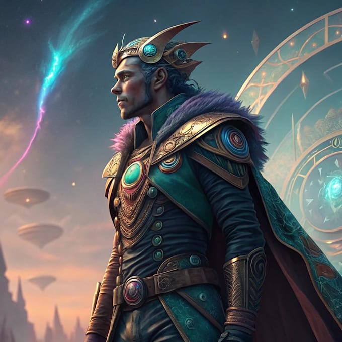 create fantasy, sci fi, character with hyperrealistic style